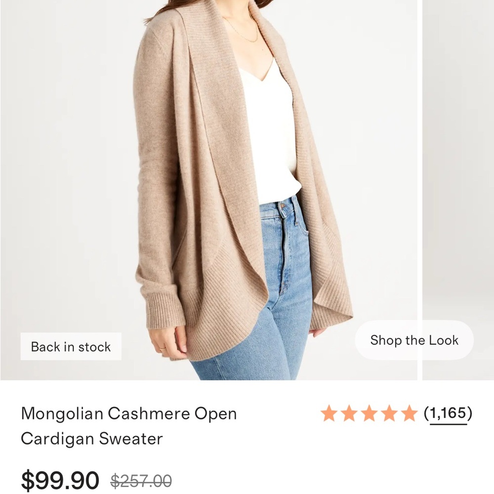 Quince Cashmere Open Cardigan Sweater - Picture 6 of 7